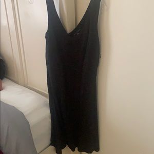 Dark gray v neck dress